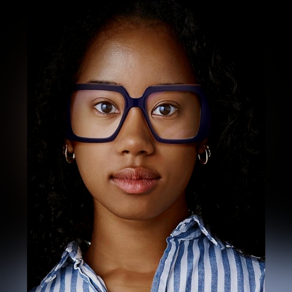Livho Stylish Blue Oversized Glasses